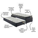 Ver imagem 4 de Bicama Box Viúva 126x208 Linho Cinza com Dois Colchões Adapto Molas Ensacadas Ecoflex