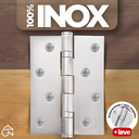 Ver imagem 4 de Dobradiça para Porta Casanova Embutir Inox com Rolamento 4" X 3" 2.0mm 70kg com 3 Unidades + Parafus