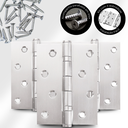 Ver imagem 5 de Dobradiça para Porta Casanova Embutir Inox com Rolamento 4" X 3" 2.0mm 70kg com 3 Unidades + Parafus