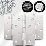 Dobradiça para Porta Casanova Embutir Inox com Rolamento 4" X 3" 2.0mm 70kg com 3 Unidades + Parafus - 5