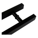 Ver imagem 4 de Puxador Porta 1 Metro Madeira Vidro Aço Inox 304 Cor Preto Fosco Pivotante - Brinovar