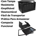 Ver imagem 4 de Caixa Cesto Organizador Dobrável Empilhável c/ Tampa 75 L