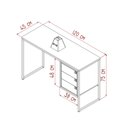 Ver imagem 4 de Mesa de Escritório Industrial com 3 Gavetas - Mel/Preto/Grafite