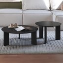 Ver imagem 2 de Kit 02 Mesas de Centro para Sala de Estar Pés Madeira Bulat A03 Nero Preto - Lyam Decor