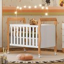 Ver imagem 2 de Berço Americano Mini Cama Soninho Branco Amadeirado - Tigus Baby