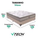 Ver imagem 5 de Cama Box com Colchão Viúvo Four Season Pillow Top Molas Ensacadas Tecido Bege Vtech
