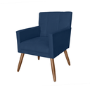 Ver imagem 1 de Poltrona Cadeira Decorativa Estofada Para Recepção Onix Suede Azul Marinho - LM DECOR