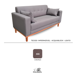 Sofá Gianni | Base de Madeira & Tecido Acquablock Impermeável | Medida 160cm | Cortiça - 5