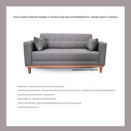 Sofá Gianni | Base de Madeira & Tecido Acquablock Impermeável | Medida 160cm | Cortiça - 4