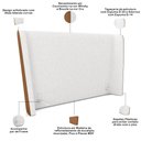 Ver imagem 6 de Cabeceira King Nilo 195cm com Cama Pés Madeira Suném P05 Couríssimo Whisky Bouclê Cru - Lyam Decor