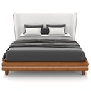 Ver imagem 5 de Cabeceira King Nilo 195cm com Cama Pés Madeira Suném P05 Couríssimo Whisky Bouclê Cru - Lyam Decor