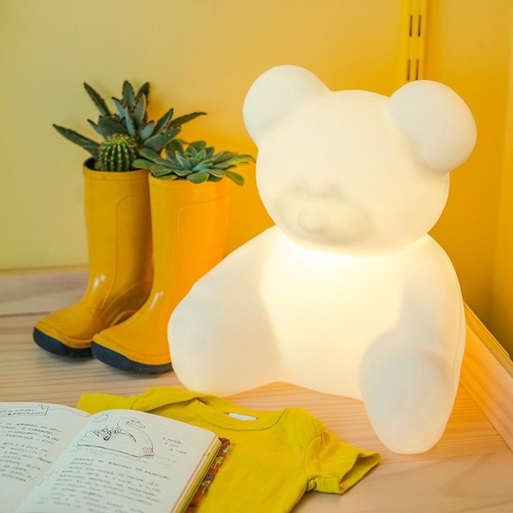 Luminária Infantil Mesa Quarto do Bebê Usare Ursinho Urso Teddy Bear Branco