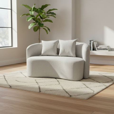 Sofá Decorativo Montreal 180cm Orgânico Linho Bege