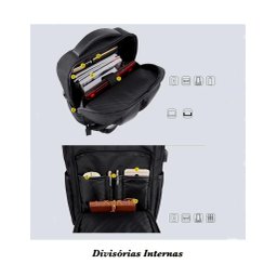 Mochila Arctic Hunter Dia a Dia Com Saída USB Unissex Preta B00121C - 7