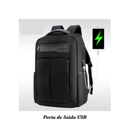 Mochila Arctic Hunter Dia a Dia Com Saída USB Unissex Preta B00121C - 3