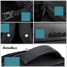 Mochila Arctic Hunter Dia a Dia Com Saída USB Unissex Preta B00121C - 9