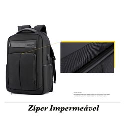 Mochila Arctic Hunter Dia a Dia Com Saída USB Unissex Preta B00121C - 6