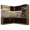 Ver imagem 3 de Armário de Cozinha Completa de Canto 459cm Rustic Preto Glamy Madesa 01