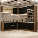 Ver imagem 1 de Armário de Cozinha Completa de Canto 459cm Rustic Preto Glamy Madesa 01