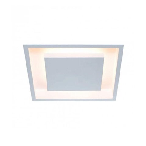 Plafon Embutir Eclipse Luz Indireta Alumínio 50x50 Branco 4 X E27 LED Bulbo A60 Bivolt Itamonte
