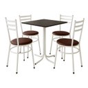 Ver imagem 1 de Conjunto Mesa Branca 70x70cm Tampo Preto com 4 Cadeiras Epoxi