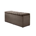 Ver imagem 4 de Baú Calçadeira Londres 1,95cm Vamfer Estofados Suede Rosê