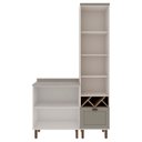 Ver imagem 4 de Conjunto de Banheiro Modulado 100% MDF Americano 2 Peças com Armário de Vidro Iluminata Cinza/Branco/Fendi