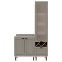 Ver imagem 2 de Conjunto de Banheiro Modulado 100% MDF Americano 2 Peças com Armário de Vidro Iluminata Cinza/Branco/Fendi