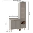 Ver imagem 3 de Conjunto de Banheiro Modulado 100% MDF Americano 2 Peças com Armário de Vidro Iluminata Cinza/Branco/Fendi