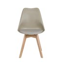 Ver imagem 3 de Kit 4 Cadeiras Charles Eames Leda Design Wood Estofada Base Madeira - Bege