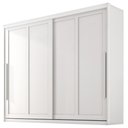Ver imagem 1 de Guarda Roupa Casal 2 Portas de Correr 6 Gavetas MDF Atrane 268 cm Branco Absoluto Zanz