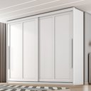 Ver imagem 6 de Guarda Roupa Casal 2 Portas de Correr 6 Gavetas MDF Atrane 268 cm Branco Absoluto Zanz