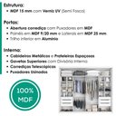 Ver imagem 4 de Guarda Roupa Casal 2 Portas de Correr 6 Gavetas MDF Atrane 268 cm Branco Absoluto Zanz