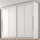 Ver imagem 2 de Guarda Roupa Casal 2 Portas de Correr 6 Gavetas MDF Atrane 268 cm Branco Absoluto Zanz