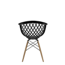Ver imagem 3 de Cadeira Web Preta Pés de Madeira Polipropileno Design Moderno Confortável e Resistente