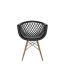 Ver imagem 2 de Cadeira Web Preta Pés de Madeira Polipropileno Design Moderno Confortável e Resistente