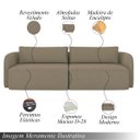 Ver imagem 3 de Sofá Living Sala de Estar Abel 240cm Bipartido Pés de Madeira Veludo Castor G33 - Gran Belo