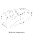 Ver imagem 4 de Sofá 4 Lugares 270cm Orgânico Quito K04 Veludo Preto - Mpozenato