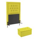 Ver imagem 1 de Kit Cabeceira Decorativa Para Cama Box Pegasus e Calçadeira Sagitarius 90 Para Cama de Solteiro Sued