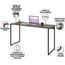 Ver imagem 7 de Kit Estante Areta 3 Prateleiras com Mesa Industrial Aspen 135cm C01 Carvalho Dark - Lyam Decor