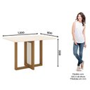 Ver imagem 2 de Mesa de Jantar Natalí 120 Cm Canto Reto sem Vidro Nature Off White - Henn