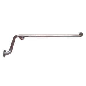 Barra de Apoio Horizontal Inox com Curva - Modelo 02 - Inox 340 - 110x90x12 Cm