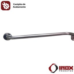 Barra de Apoio Horizontal Inox com Curva - Modelo 02 - Inox 340 - 110x90x12 Cm - 4