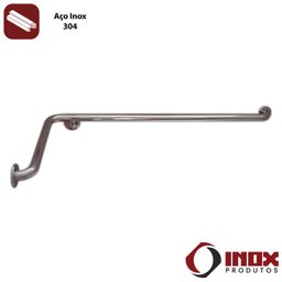 Barra de Apoio Horizontal Inox com Curva - Modelo 02 - Inox 340 - 110x90x12 Cm - 2