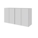 Ver imagem 4 de Mesa Escrivaninha 1,70m Pé Painel C/ 2 Armários Aéreos F5 Cor:cinza