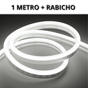Ver imagem 1 de Kit 1 a 10 Metros Mangueira Fita Led Neon Flex Branco Frio 6500k + Rabicho:1 Metro 127v + Rabicho