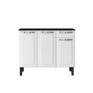 Balcão de Cozinha Itatiaia Rose em Aço 3 Portas e 1 Gaveta