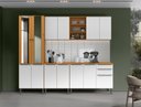 Ver imagem 1 de Cozinha Modulada Luana 260cm com Paneleiro Portas de Vidro - Cinamomo/branco Aramóveis