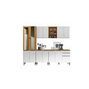 Ver imagem 2 de Cozinha Modulada Luana 260cm com Paneleiro Portas de Vidro - Cinamomo/branco Aramóveis