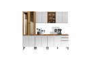 Ver imagem 2 de Cozinha Modulada Luana 260cm com Paneleiro Portas de Vidro - Cinamomo/branco Aramóveis